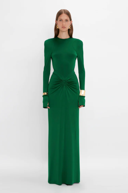 Victoria Beckham zelena haljina