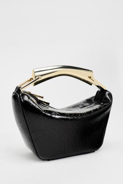 Zara crna metalik torbica