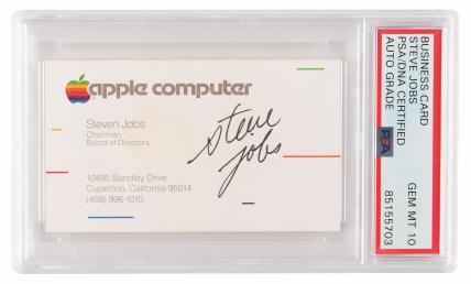 Posjetnica Apple Computera s potpisom Stevea Jobsa