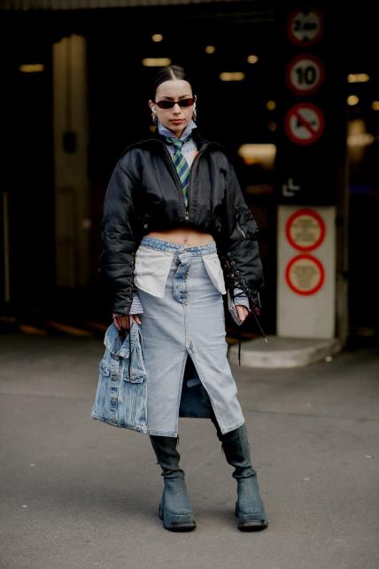 Street style Pariz traper suknja