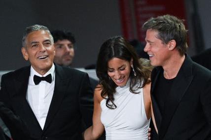 Brad Pitt, Ines de Ramon i George Clooney, Filmski festival Venecija 2024